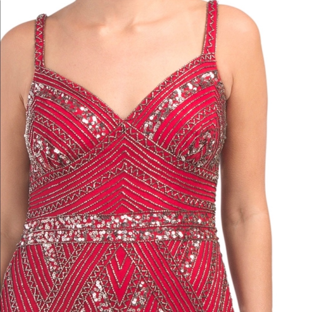 Marina Beaded Homecoming Red Gown 10 Gatsby 💕